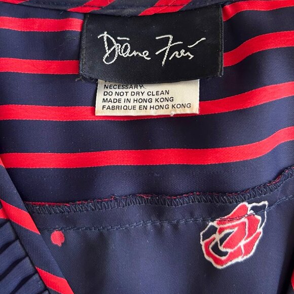 DVF Diane von Furstenberg Mixed Print Midi Dress- Size 0/XS - Picture 6 of 7